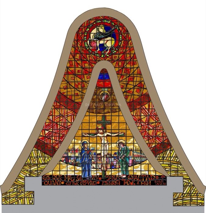Catedral N. Sra. de Guadalupe — Vitral da Paixão · Foz do Iguaçu (PR), imagem 1